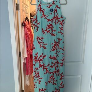 J McLaughlin  Maxi Dress with Red Coral Print